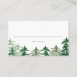 Carte De Placement Aquarelle rustique Arbres de bois Mariage personna