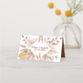 Carte De Placement aquarelle rustique boho herbe de pampas mariage (Devant)