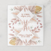 Carte De Placement aquarelle rustique boho pampas herbe mariage (Extérieur déplié)