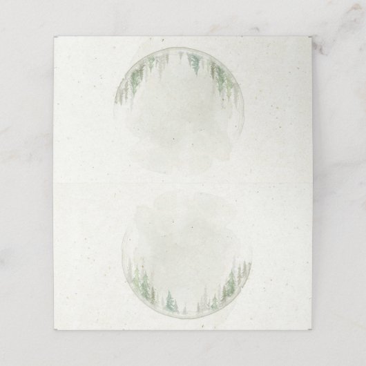 Carte De Placement Aquarelle Rustique forêt de pins endroit (Extérieur déplié)