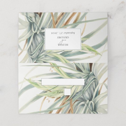 Carte De Placement Aquarelle Rustique Neutral Boho Mariage botanique (Extérieur déplié)
