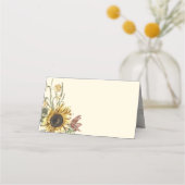 Carte De Placement Aquarelle rustique Tournesol floral Botaniques (Dos)