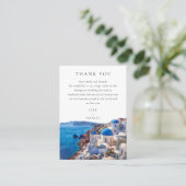 Carte De Placement Aquarelle Santorini Grèce Mariage Merci (Debout devant)