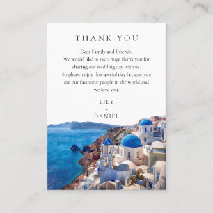 Carte De Placement Aquarelle Santorini Grèce Mariage Merci