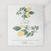 Carte De Placement Aquarelle Sicilienne Lemons Mariage (Extérieur déplié)