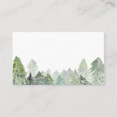 Carte De Placement Aquarelle Snowy Forêt À feuillage persistant hiver (Devant)