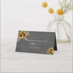 Carte De Placement Aquarelle Sunflower Chalkboard Numéro de tableau<br><div class="desc">Conception de carte rustique et romantique avec bouquets de tournesols aquarelle,  flèches avec les coeurs et tournesols comme diviseur,  le tout sur un vrai arrière - plan photo tableau de bord. Utilisez l'outil Personnaliser pour ajouter vos informations. Les articles correspondants peuvent être trouvés dans ma collection Rustic Sunflowers Chalkboard.</div>