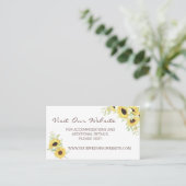 Carte De Placement Aquarelle Sunflower mariage site Web Insérer une c (Debout devant)