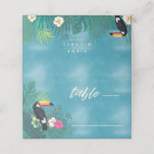 Carte De Placement Aquarelle Tropica Mariage Table ID Turquoise577 (Extérieur déplié)