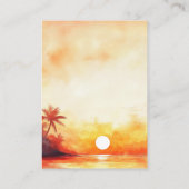 Carte De Placement Aquarelle Tropical Beach Sunset Mariage Merci (Dos)