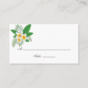 Carte De Placement Aquarelle Tropical Feuilles Beach Mariage