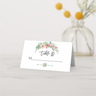 Carte De Placement Aquarelle tropicale exotique Luau Mariage floral