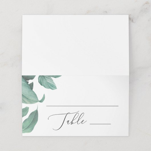 Carte De Placement Aquarelle tropicale feuillage mariage (Extérieur déplié)