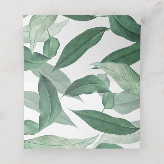 Carte De Placement Aquarelle tropicale feuillage mariage (Intérieur déplié)