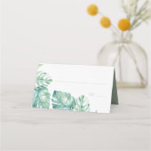 Carte De Placement Aquarelle tropicale Mariage de verdure (Devant)