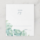 Carte De Placement Aquarelle tropicale Mariage de verdure (Extérieur déplié)