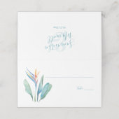 Carte De Placement Aquarelle tropicale Mariage floral (Extérieur déplié)