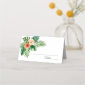 Carte De Placement Aquarelle tropicale Mariage vert (Devant)
