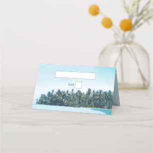 Carte De Placement Aquarelle tropicale Palms & Mariage de plage