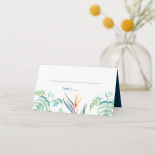Carte De Placement Aquarelle tropicale Verdure Mariage floral