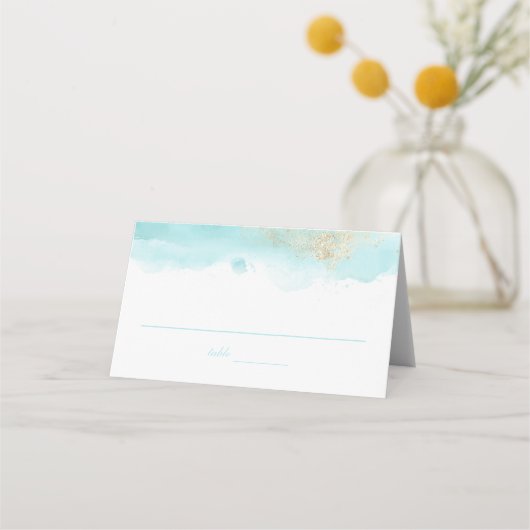 Carte De Placement Aquarelle turquoise (Devant)