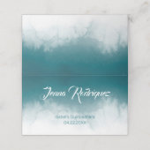 Carte De Placement Aquarelle turquoise Ombre (Extérieur déplié)