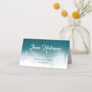 Carte De Placement Aquarelle turquoise Ombre