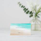 Carte De Placement Aquarelle Turquoise & Tan Elegant Plage Lieu de Ma (Debout devant)