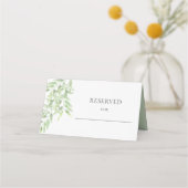 Carte De Placement Aquarelle verdure branche d'olivier. Mariage réser (Devant)