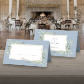 Carte De Placement Aquarelle Verdure Dusty Blue Mariage