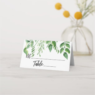 Carte De Placement Aquarelle Verdure Écriture Décontractée Typographi