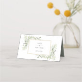 Carte De Placement Aquarelle Verdure Eucalyptus Mariage (Dos)