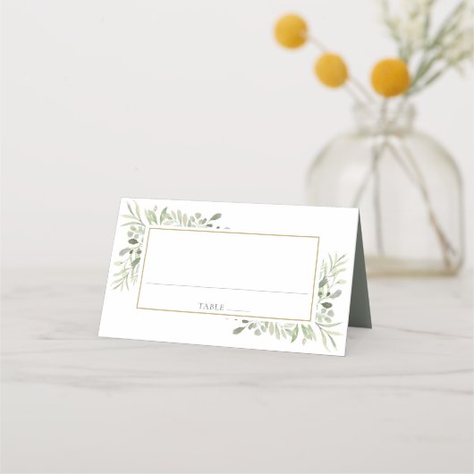 Carte De Placement Aquarelle Verdure Eucalyptus Mariage (Devant)