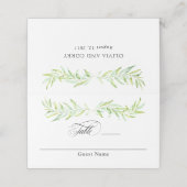 Carte De Placement Aquarelle Verdure Laurel Mariage de couronne (Extérieur déplié)