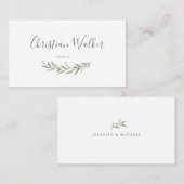 Carte De Placement Aquarelle verdure mariage rustique (Devant / Derrière)