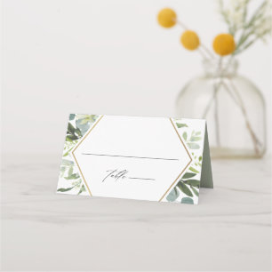 Carte De Placement Aquarelle Verdure Or Mariage Plac personnalisé