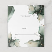 Carte De Placement Aquarelle verte Abstraite (Extérieur déplié)