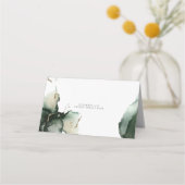 Carte De Placement Aquarelle verte Abstraite (Dos)