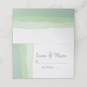 Carte De Placement Aquarelle verte Chic Neo Mint (Extérieur déplié)