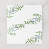 Carte De Placement Aquarelle verte et carte de place bleue (Extérieur déplié)