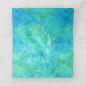 Carte De Placement Aquarelle verte turquoise Arbre de vie plié (Intérieur déplié)