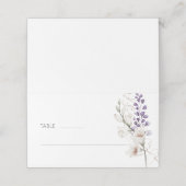 Carte De Placement Aquarelle violet Mariage floral (Extérieur déplié)