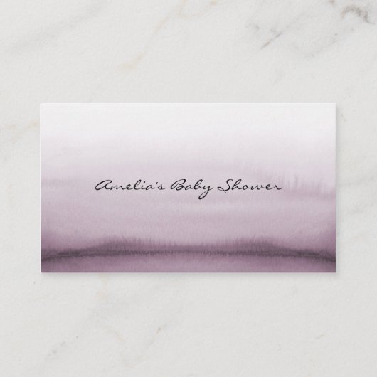 Carte De Placement Aquarelle violet Ombre Mariage moderne (Dos)