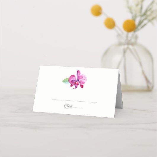 Carte De Placement Aquarelle violet orchidée Mariage floral (Devant)