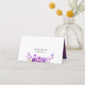 Carte De Placement Aquarelle violet ultra violet Mariage floral (Dos)