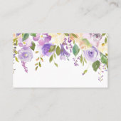 Carte De Placement Aquarelle violette Calligraphie florale Double fac (Dos)
