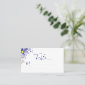 Carte De Placement Aquarelle violette moderne Mariage floral (Debout devant)