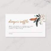 Carte De Placement ARBOR Bohème Plumes Verdure Baby Diaper Raffle (Devant)