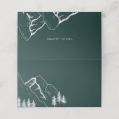 Carte De Placement Arbre à pin extérieur Mariage noir (Extérieur déplié)