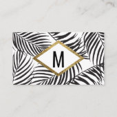 Carte De Placement Arbre de palmier noir Frances Gold Bordure Mariage (Dos)